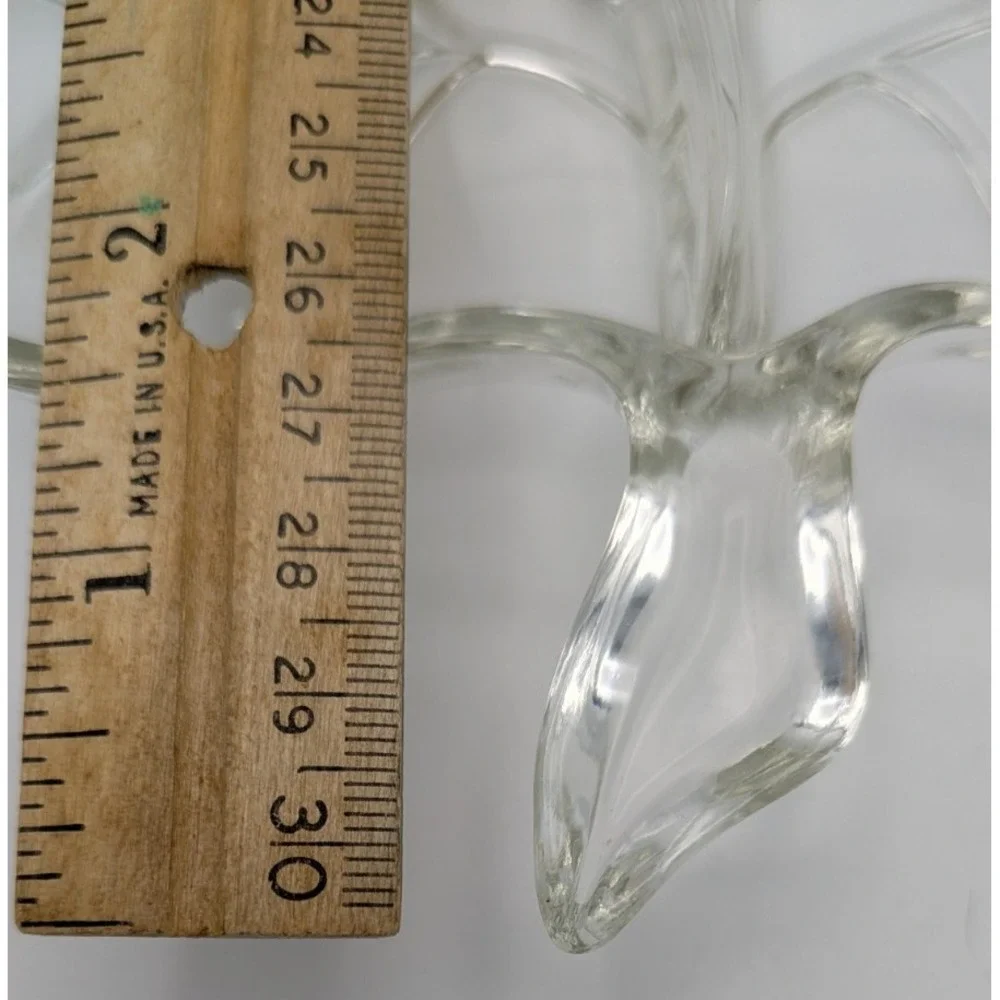 Vintage Hazel Atlas Clear Glass Leaf 3‎ Part Divided Dish 7